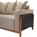 Ver imagem 6 de Sofá 03 Lugares para Sala de Estar 178 cm Khali B04 Linho Bege Escuro Couríssimo Preto - Lyam Decor
