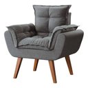 Ver imagem 4 de Kit 2 Poltronas Opalas com Puff Redondo Linho Cinza