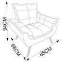 Ver imagem 3 de Kit 2 Poltronas Opalas com Puff Redondo Linho Cinza