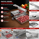 Ver imagem 7 de Guilhotina 22cm Cortador Manual de Carnes e Legumes Aves em Cubos Aço Inoxidável Fatiador SNH93 Snel