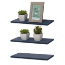 Ver imagem 2 de Kit 3 Prateleiras 100 x 20cm Azul Suporte Invisível