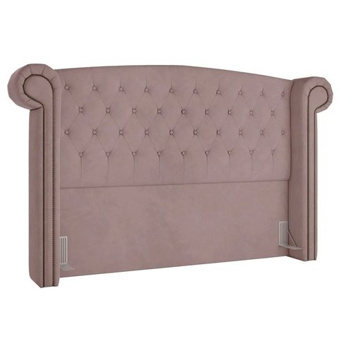 Cabeceira Estofada Box Queen Valência 1,60 Cm - 949 - Veludo Rosê