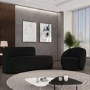 Ver imagem 2 de Sofá 2 Lugares Orgânico 140cm Morgan e Poltrona Lua Suede Preto D03 - D'Rossi