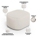 Ver imagem 4 de Kit 2 Puffs Decorativos Orgânico para Living Quarto 70cm Doha W01 Linho Cru - Lyam Decor