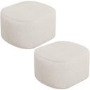 Ver imagem 1 de Kit 2 Puffs Decorativos Orgânico para Living Quarto 70cm Doha W01 Linho Cru - Lyam Decor