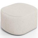 Ver imagem 2 de Kit 2 Puffs Decorativos Orgânico para Living Quarto 70cm Doha W01 Linho Cru - Lyam Decor