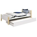 Ver imagem 1 de Cama Babá Solteiro com Auxiliar Simba Branco Fosco com Natural - MoveisAqui