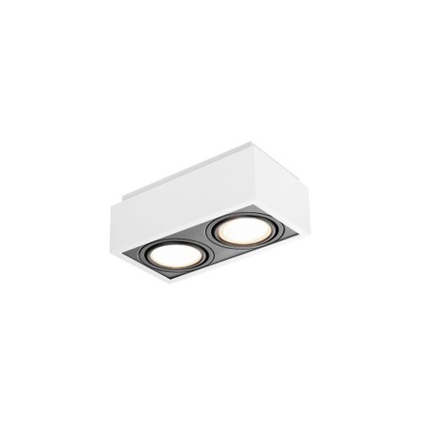 Spot de Sobrepor Newline Box para 2 Lâmpadas Ar70 Gu10 Bivolt Branco e Preto