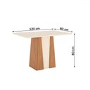 Ver imagem 3 de Mesa de Jantar 4 Lugares Lavínia Milla Nature/off White/marrom Amêndoa - Pnr Móveis