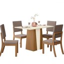 Ver imagem 2 de Mesa de Jantar 4 Lugares Lavínia Milla Nature/off White/marrom Amêndoa - Pnr Móveis