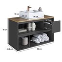 Ver imagem 3 de Gabinete para Banheiro Suspenso com Cuba 80cm 2 Portas 1 Gaveta Belarus Grafite - Art In Móveis