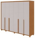 Ver imagem 1 de Guarda-Roupas Casal 6 Portas 6 Gavetas com Pés 100% MDF Imperatore - Lp - Rei de Casa Amendoa Clean/