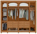 Ver imagem 3 de Guarda-Roupas Casal 6 Portas 6 Gavetas com Pés 100% MDF Imperatore - Lp - Rei de Casa Amendoa Clean/
