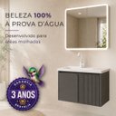 Ver imagem 3 de Gabinete Banheiro 60cm Impermeável Ripado com Cuba Cerâmica Suspenso Vercelli Brovália