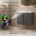 Ver imagem 2 de Gabinete Banheiro 60cm Impermeável Ripado com Cuba Cerâmica Suspenso Vercelli Brovália
