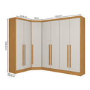 Ver imagem 3 de Guarda-Roupa Modulado de Canto Oblíquo 7 Portas 6 Gavetas 100% MDF Cairo Marrom/Fendi