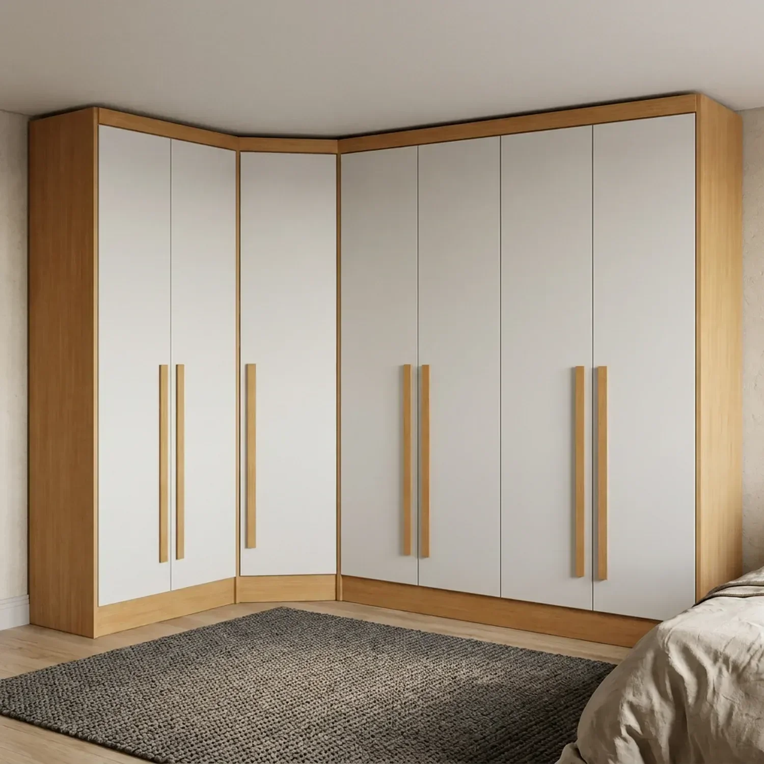 Guarda-Roupa Modulado de Canto Oblíquo 7 Portas 6 Gavetas 100% MDF Cairo