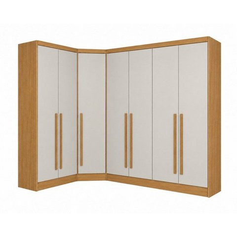 Guarda-Roupa Modulado de Canto Oblíquo 7 Portas 6 Gavetas 100% MDF Cairo
