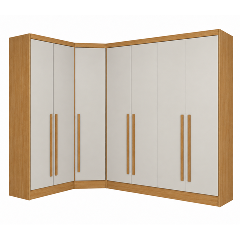 Guarda-Roupa Modulado de Canto Oblíquo 7 Portas 6 Gavetas 100% MDF Cairo