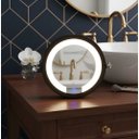 Ver imagem 1 de Espelho de Mesa Redond com Led - Touch - 20cm - Maquiagem - Moldura Marrom Led Neutro