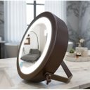 Ver imagem 2 de Espelho de Mesa Redond com Led - Touch - 20cm - Maquiagem - Moldura Marrom Led Neutro
