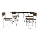 Ver imagem 6 de Mesa Jantar Industrial Trama 1,40x0,80m Preta com 4 Cadeiras Estofadas Vitória Marrom e Preta