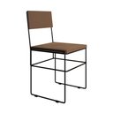 Ver imagem 5 de Mesa Jantar Industrial Trama 1,40x0,80m Preta com 4 Cadeiras Estofadas Vitória Marrom e Preta