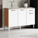 Ver imagem 6 de Balcao para Pia 3p 1g 120 Cm Mdp Atenas Cinamomo Branco Armoveis