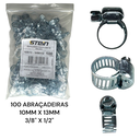 Ver imagem 2 de Kit 100 Abraçadeiras Rosca sem Fim Galvanizada 10mm X 13mm 3/8x1/2"