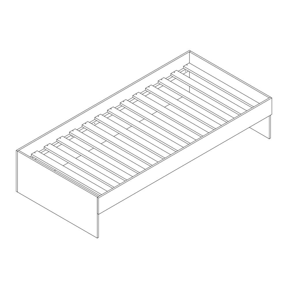 Cama Solteiro Mdf Branco com Escadinha/escorrega 03 Grades e Cabeceira Anatômica Mobilistore - 6