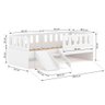 Cama Solteiro Mdf Branco com Escadinha/escorrega 03 Grades e Cabeceira Anatômica Mobilistore - 4