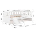 Ver imagem 4 de Cama Solteiro Mdf Branco com Escadinha/escorrega 03 Grades e Cabeceira Anatômica Mobilistore