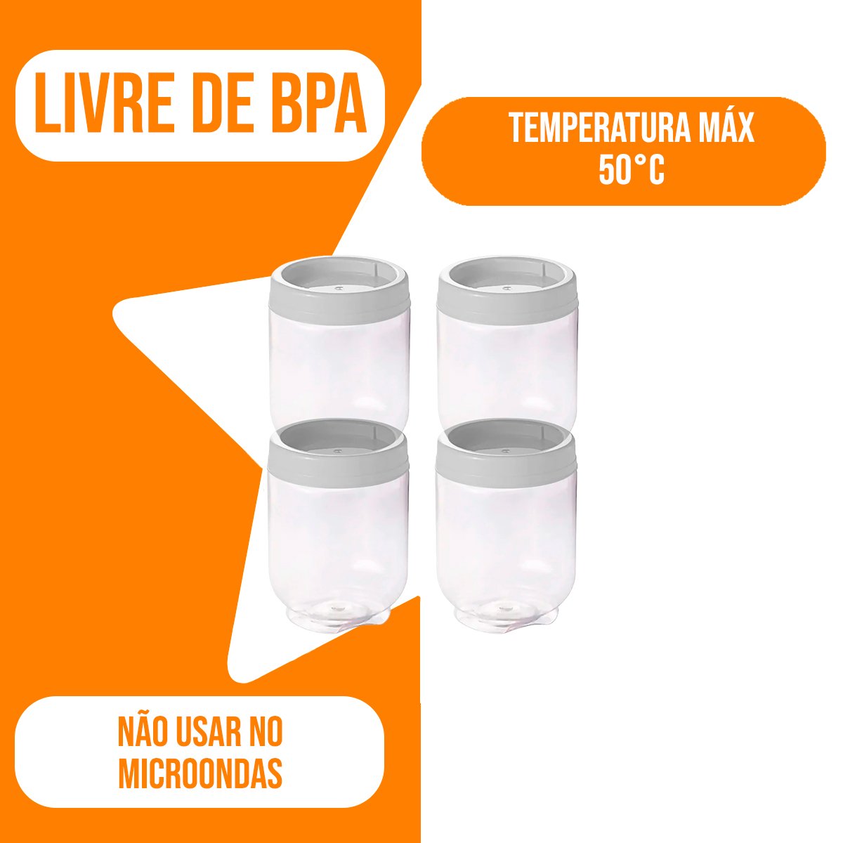 04 Peças Potes Gira e Trava:branco380 - 4