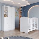 Ver imagem 1 de Quarto Infantil 2 Peças Guarda Roupa e Berço Bala de Menta Henn