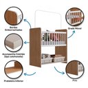 Ver imagem 4 de Mini Berço Fixo Moisés Toy para Bebê com Colchão 89cm Savana Branco - Desk Design