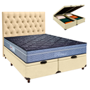 Ver imagem 1 de Kit Cabeceira + Cama Box Bau + Colchão Casal Molas Ensacadas Petrus Paropas