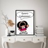 Quadro Decorativo Mafalda Café 33x24cm - com Vidro:moldura Branca - 1