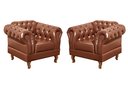 Ver imagem 3 de Conjunto Sofá 3 Lugares e 2 Poltronas Chesterfield Duque Dom Pedro - Couríssimo Marrom Caramelo