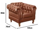 Ver imagem 5 de Conjunto Sofá 3 Lugares e 2 Poltronas Chesterfield Duque Dom Pedro - Couríssimo Marrom Caramelo