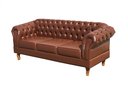 Ver imagem 2 de Conjunto Sofá 3 Lugares e 2 Poltronas Chesterfield Duque Dom Pedro - Couríssimo Marrom Caramelo