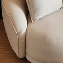 Ver imagem 4 de Kit 02 Poltronas Ayla Giratória Redinda Linho Bege Estilo Orgânico - Larbelle