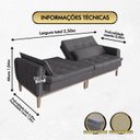 Ver imagem 2 de Sofá Cama Rivieira 2.50m - Chumbo