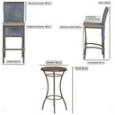 Ver imagem 2 de Mesa Bistrô e 4 Banquetas Roma Marrom Corda Estofado 8 Trama Prata