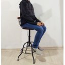 Ver imagem 7 de cadeira banqueta bancada giratória regulagem ferro madeira artesanal rústica