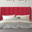 Ver imagem 1 de Painel Estofado Luxo Clara 160cm Queen Size para Cama Box Suede Vermelho - Gat Magazine