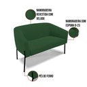 Ver imagem 3 de Sofá Namoradeira e 2 Poltronas Pé de Ferro Preto Stella Veludo D03 - D'Rossi Cor Verde