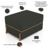 Puff Decorativo Retangular para Sala de Estar Domus L02 Linho Verde Musgo - Lyam Decor - 4