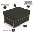 Ver imagem 4 de Puff Decorativo Retangular para Sala de Estar Domus L02 Linho Verde Musgo - Lyam Decor