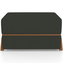 Puff Decorativo Retangular para Sala de Estar Domus L02 Linho Verde Musgo - Lyam Decor - 3
