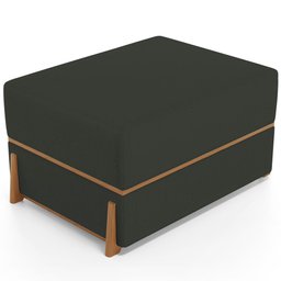 Puff Decorativo Retangular para Sala de Estar Domus L02 Linho Verde Musgo - Lyam Decor - 1